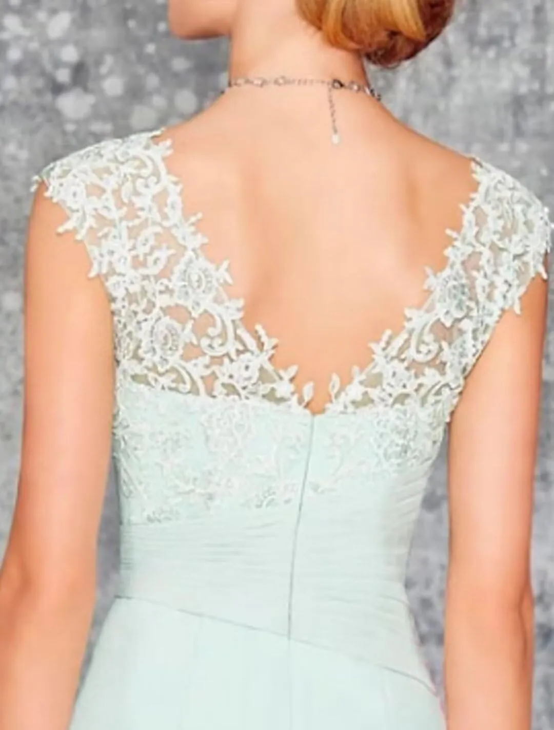 2 Pieces Mother of The Bride Dresses with Jacket V Neck Lace Long Sleeve Chiffon Formal Evening Gowns