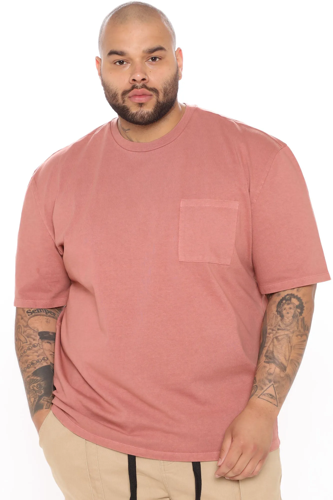 Adam Short Sleeve Pocket Tee - Mauve