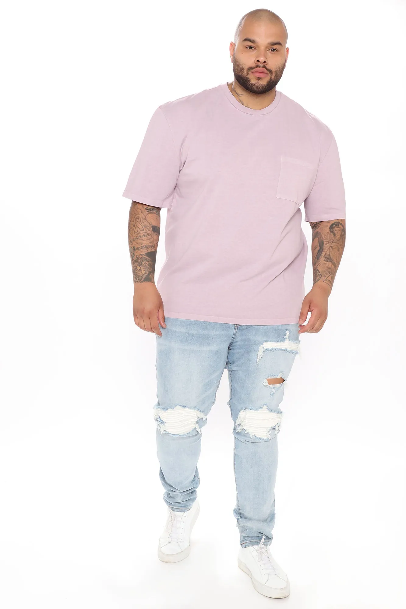 Adam Short Sleeve Pocket Tee - Purple