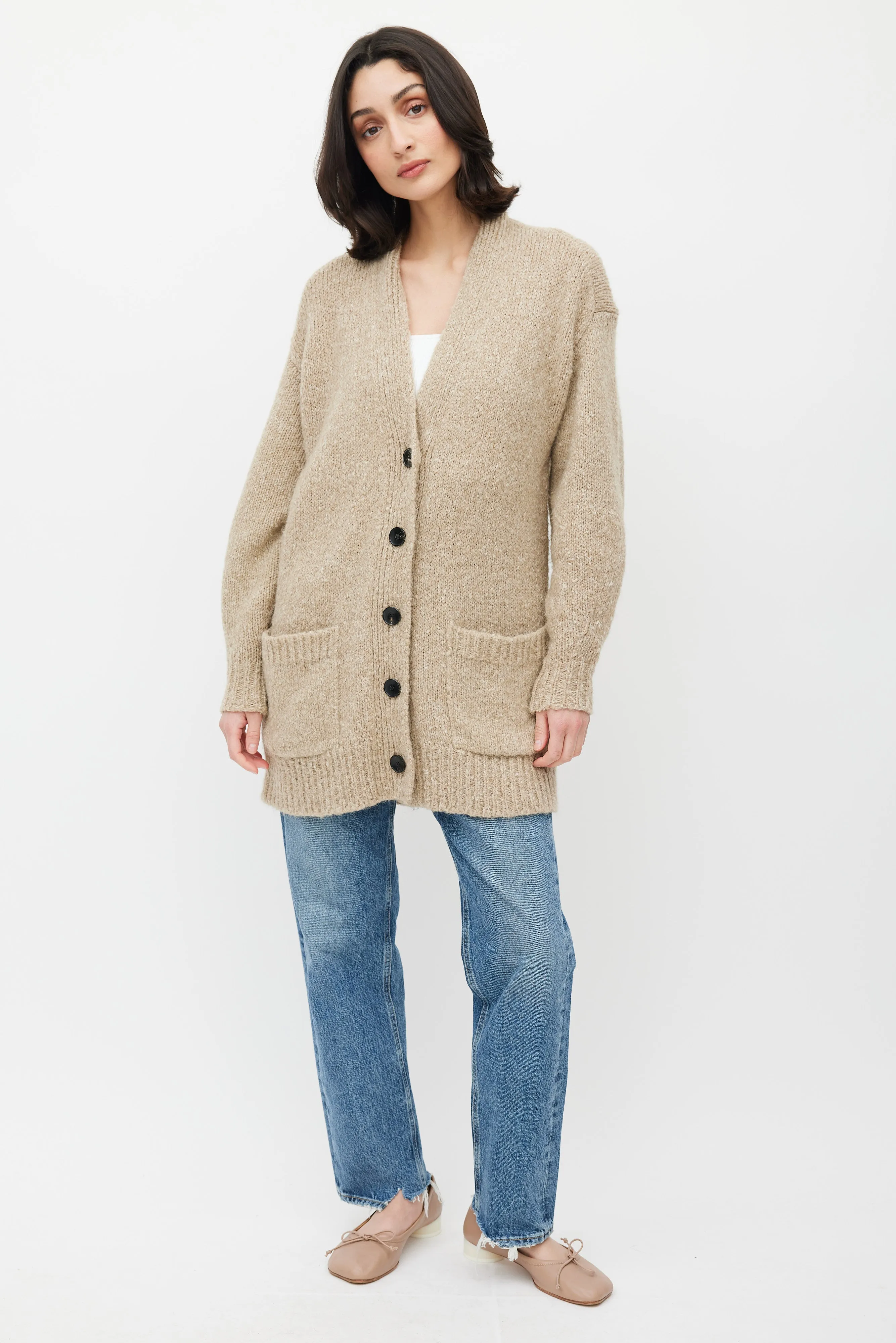 Beige Scott Knit Cardigan