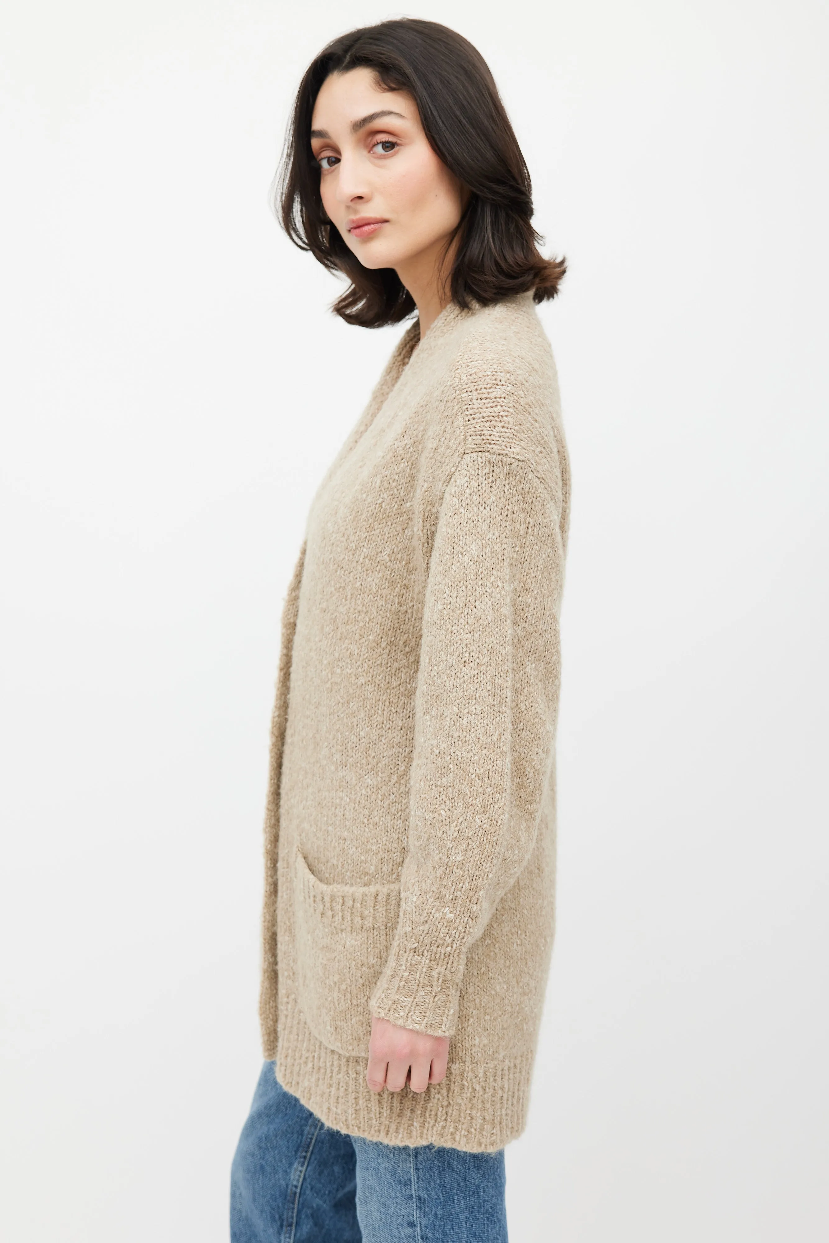 Beige Scott Knit Cardigan