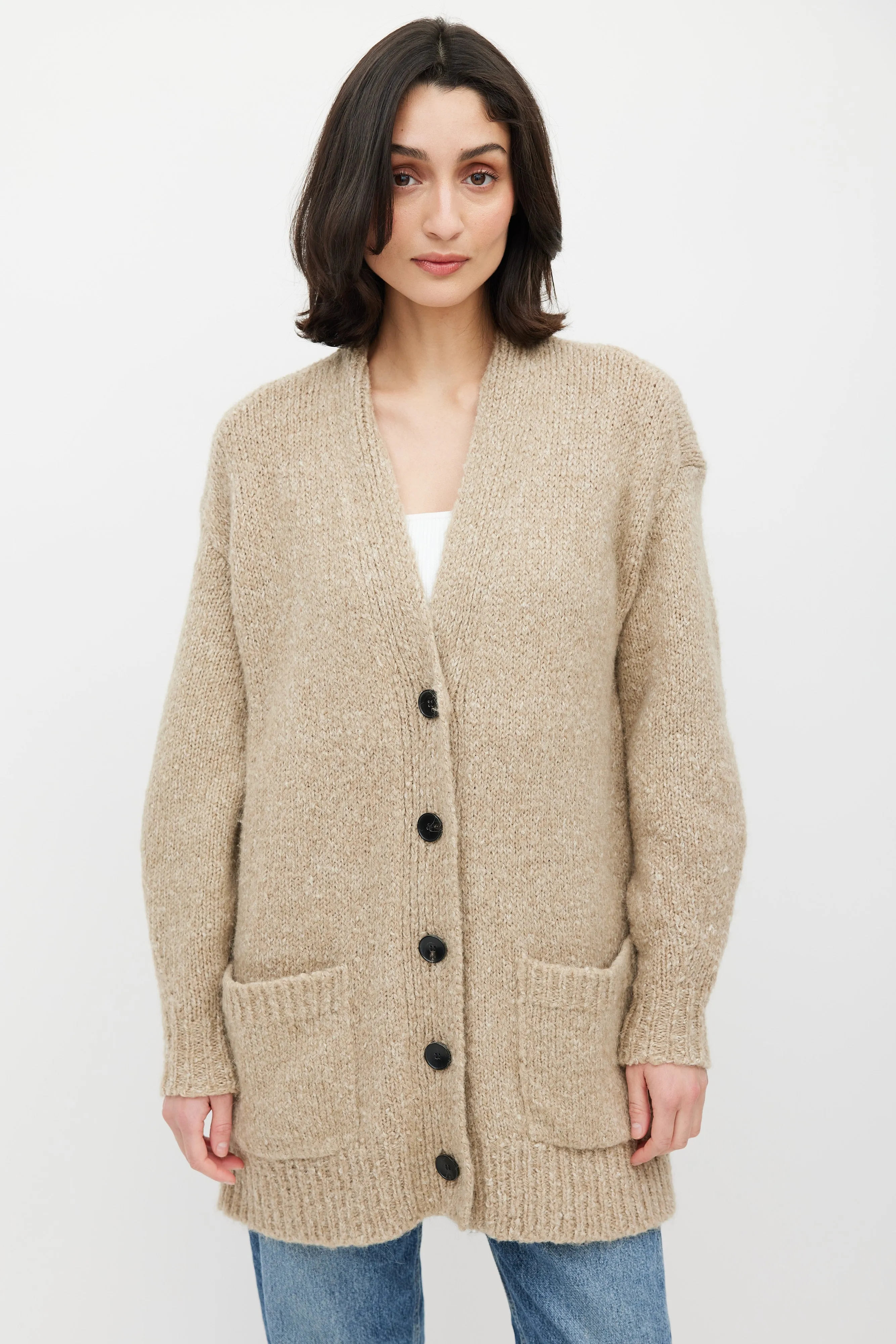 Beige Scott Knit Cardigan