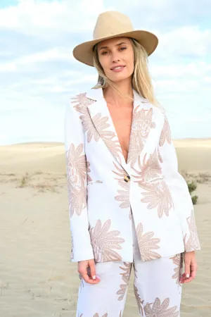 Blazer - Greek Print - White