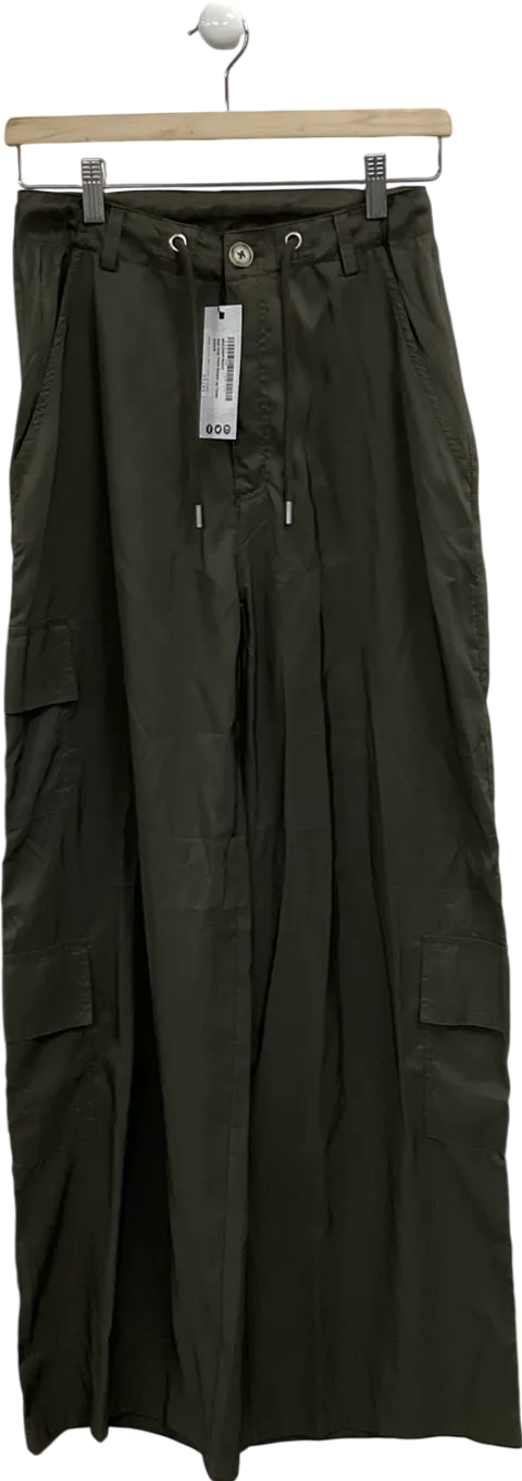 boohoo Green Shell Cargo Straight Leg Trousers UK 6