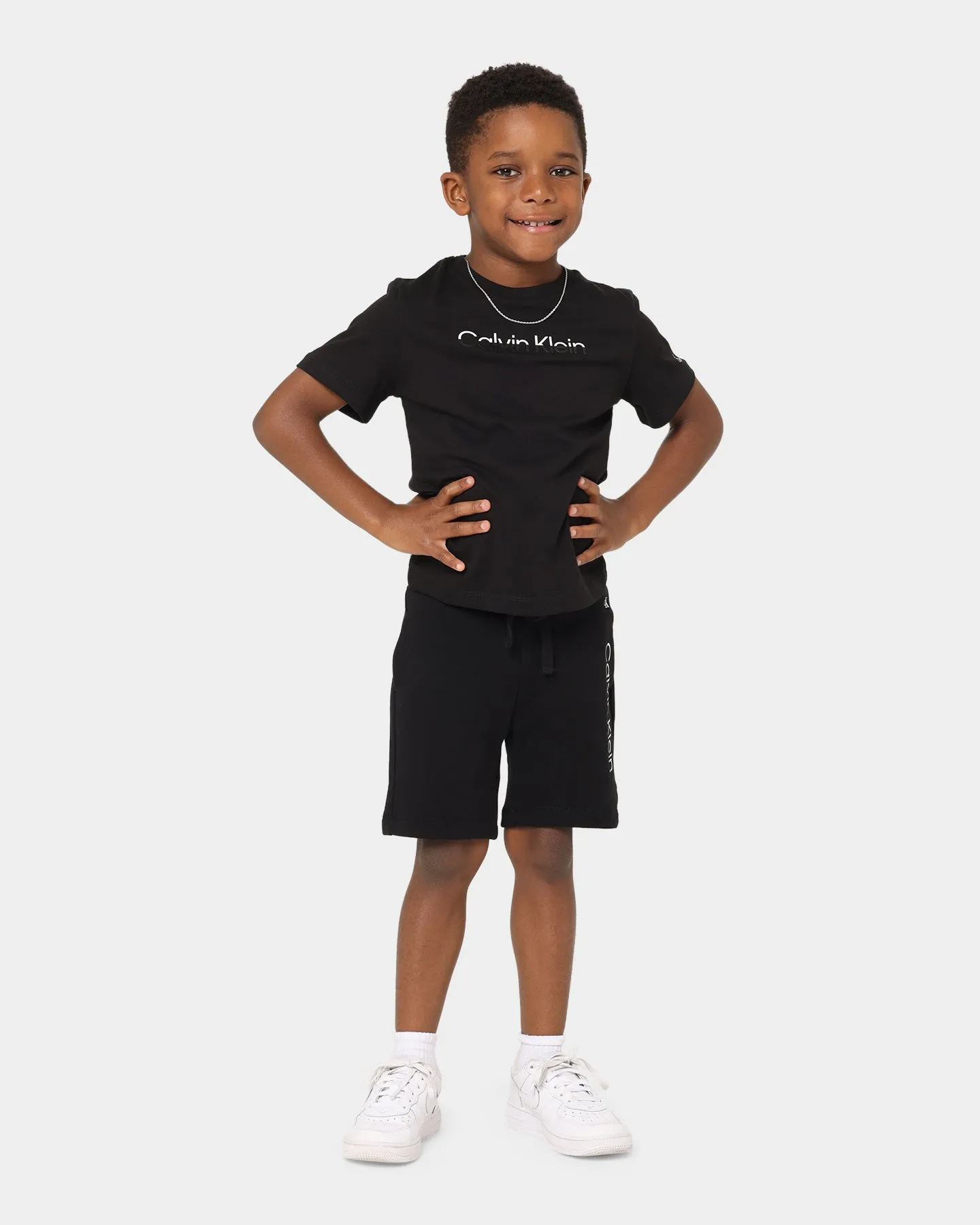 Calvin Klein Kids' Split Logo T-Shirt and Jogger Short Set Black