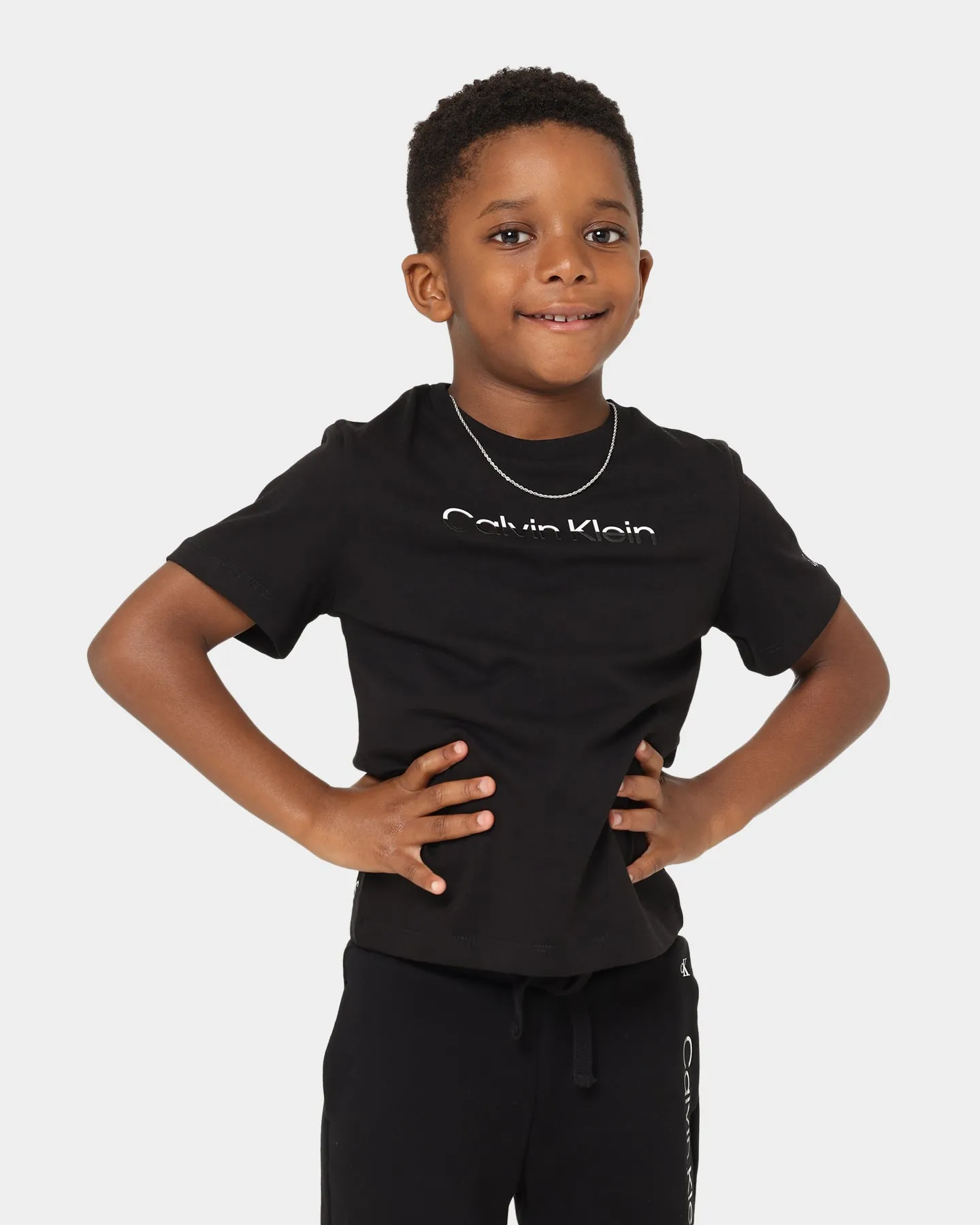 Calvin Klein Kids' Split Logo T-Shirt and Jogger Short Set Black