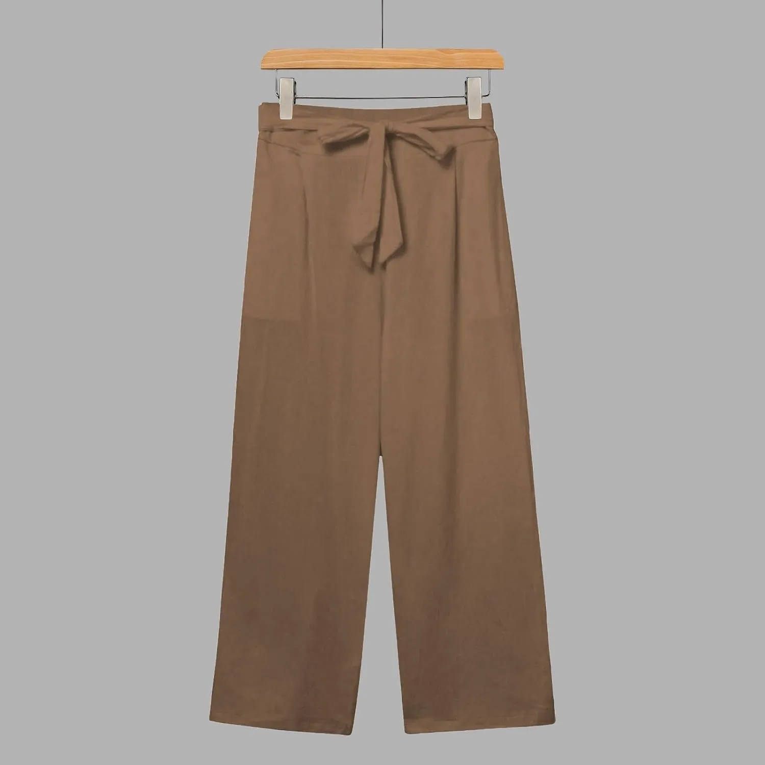 Capri Pants for Women Summer Casual Linen Lounge Pants Cropped Straight Leg Drawstring Baggy Straight Leg Trousers