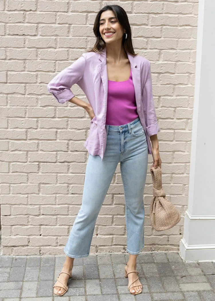 Claire Linen Blazer - Lilac