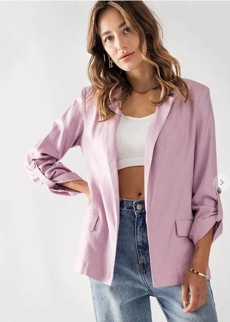Claire Linen Blazer - Lilac