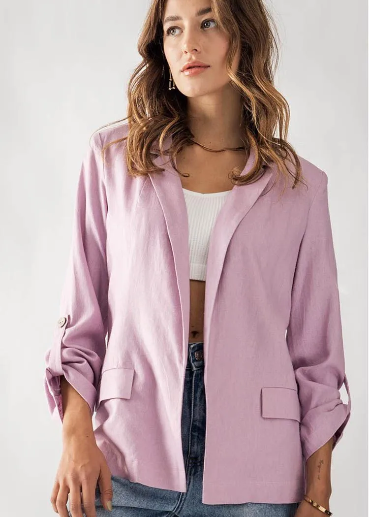 Claire Linen Blazer - Lilac