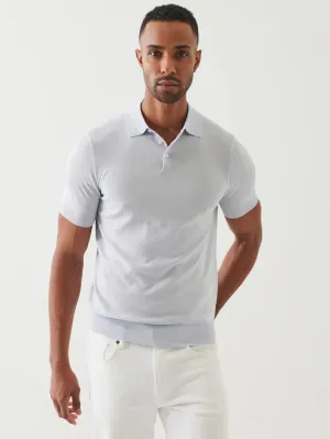 Cupro Button Polo - Ocean