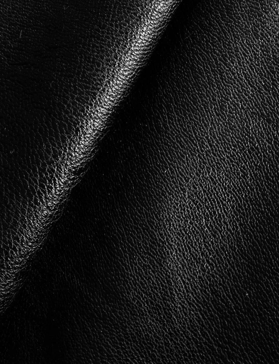 Faux Leather Double-Breasted Jacket