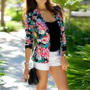 Floral Spring Jacket New Spring Autumn Floral Blazer