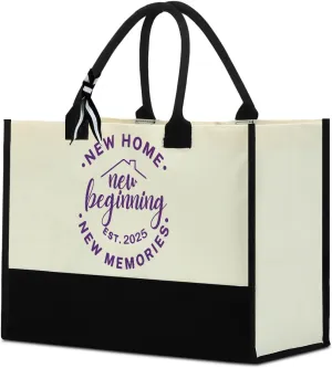 Fokongna Girls Trip Beach Bag Mimi Gigi Granny Nana Mama Abuela Nanny Housewarming Gifts Women Reusable Canvas Tote Bag