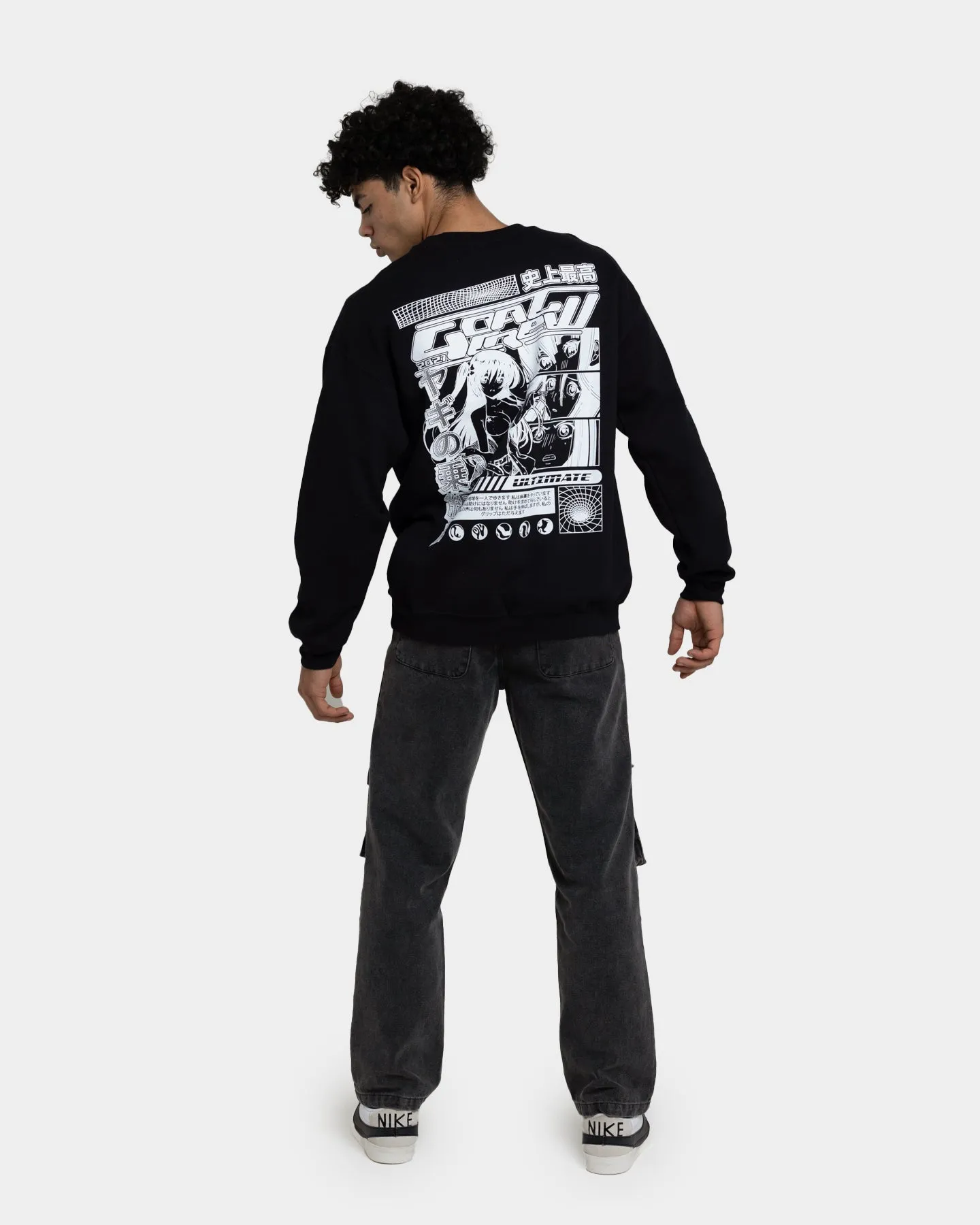 Goat Crew Anime Crewneck Black