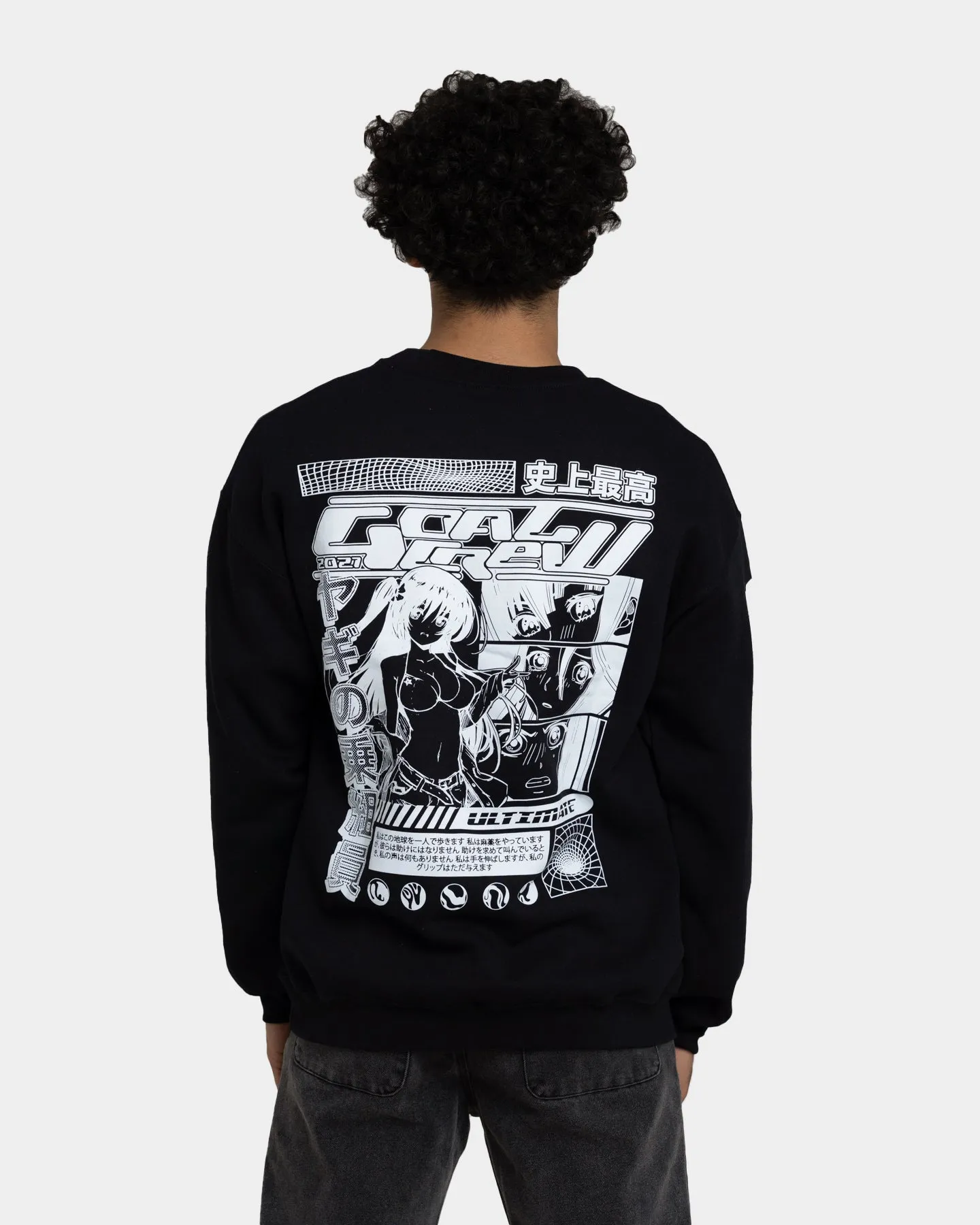 Goat Crew Anime Crewneck Black