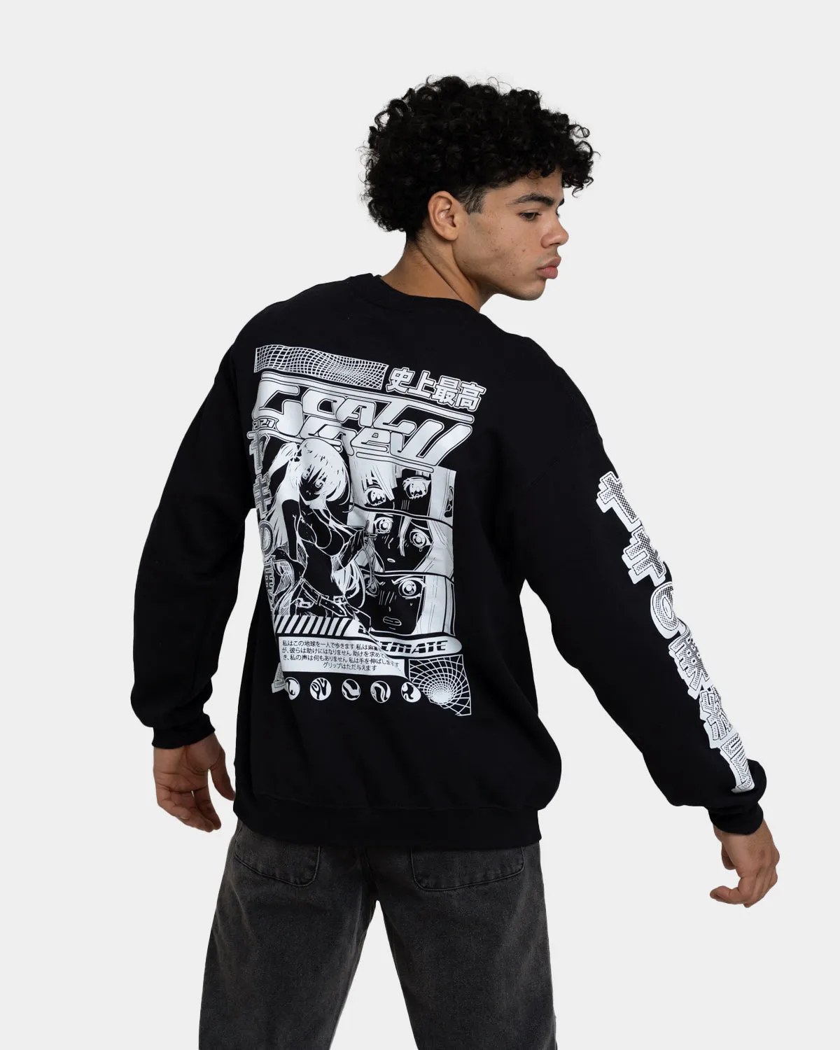 Goat Crew Anime Crewneck Black
