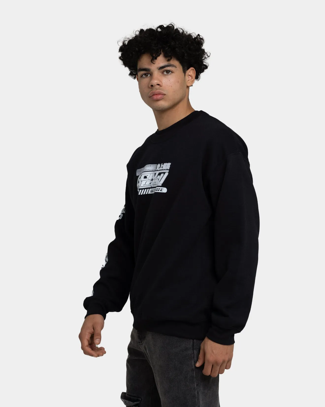 Goat Crew Anime Crewneck Black