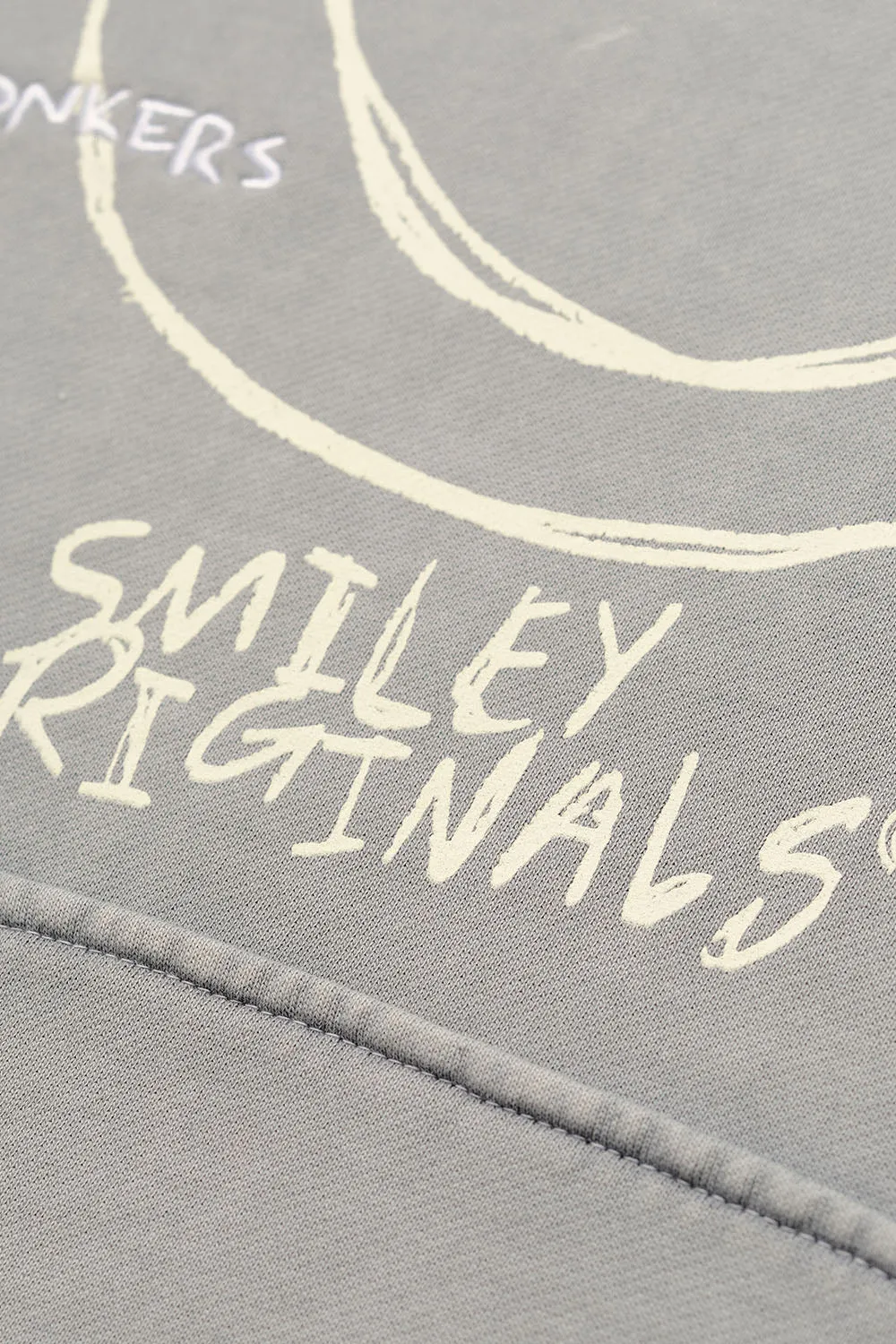 Grey Faded Smiley Originals Hoodie