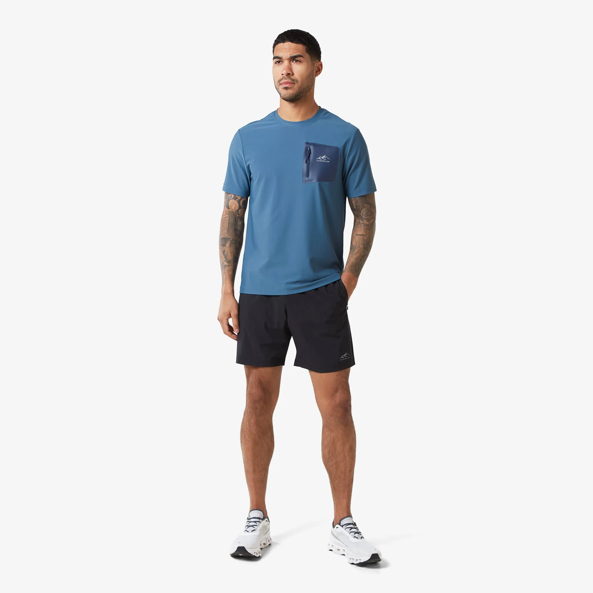 Heat Seal Zip Block Pocket T-Shirt | Blue