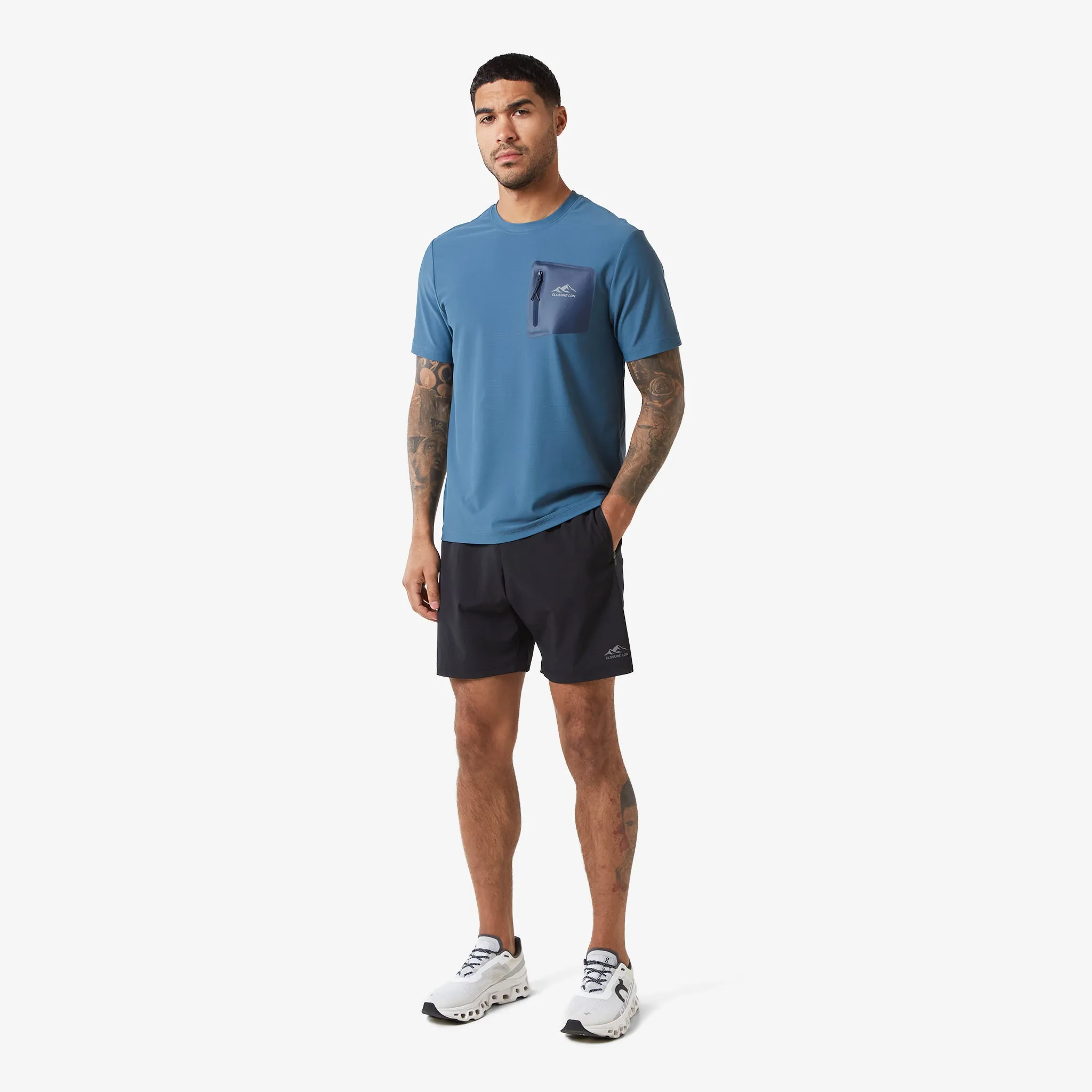 Heat Seal Zip Block Pocket T-Shirt | Blue