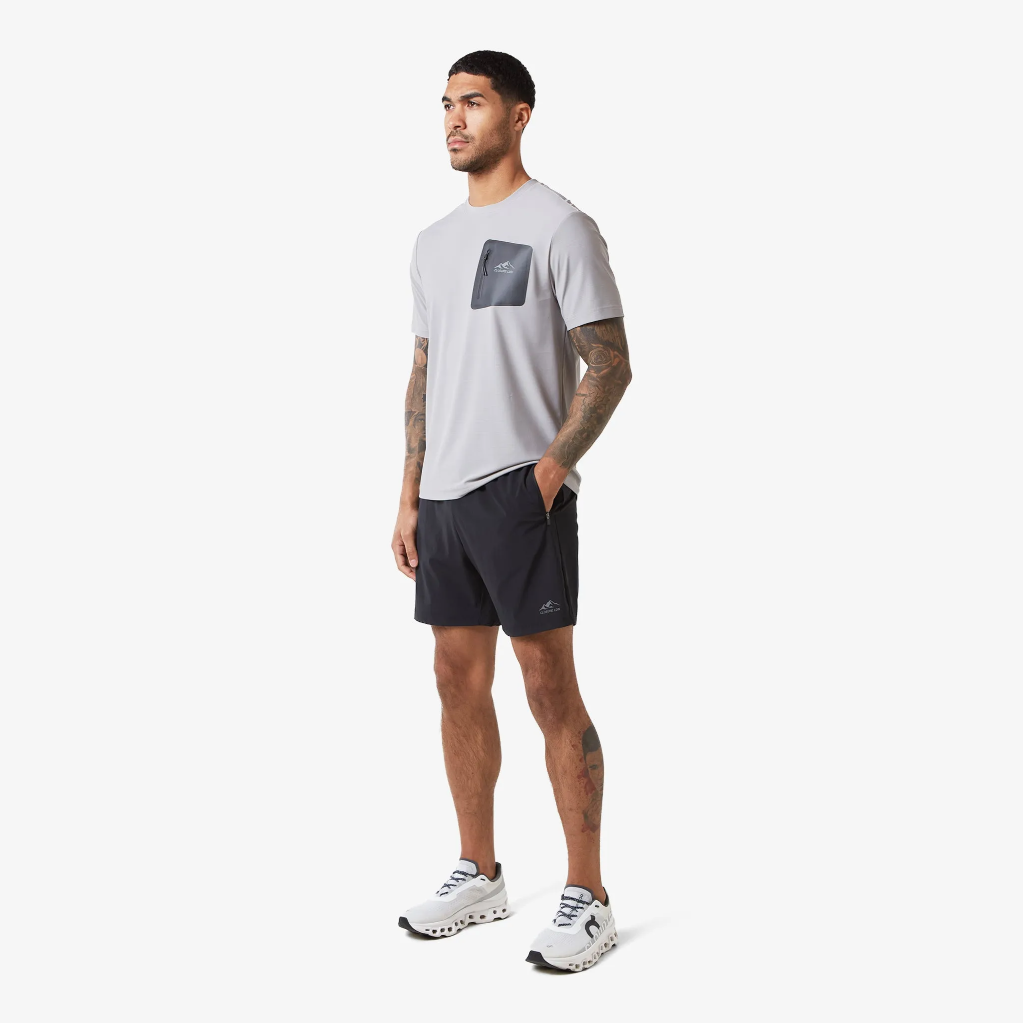 Heat Seal Zip Block Pocket T-Shirt | Grey