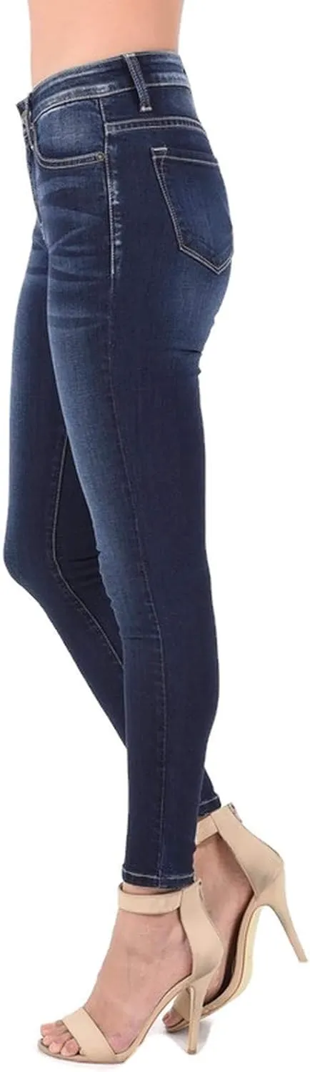 Kan Can Women's Mid Waist Skinny Fit Denim Jeans