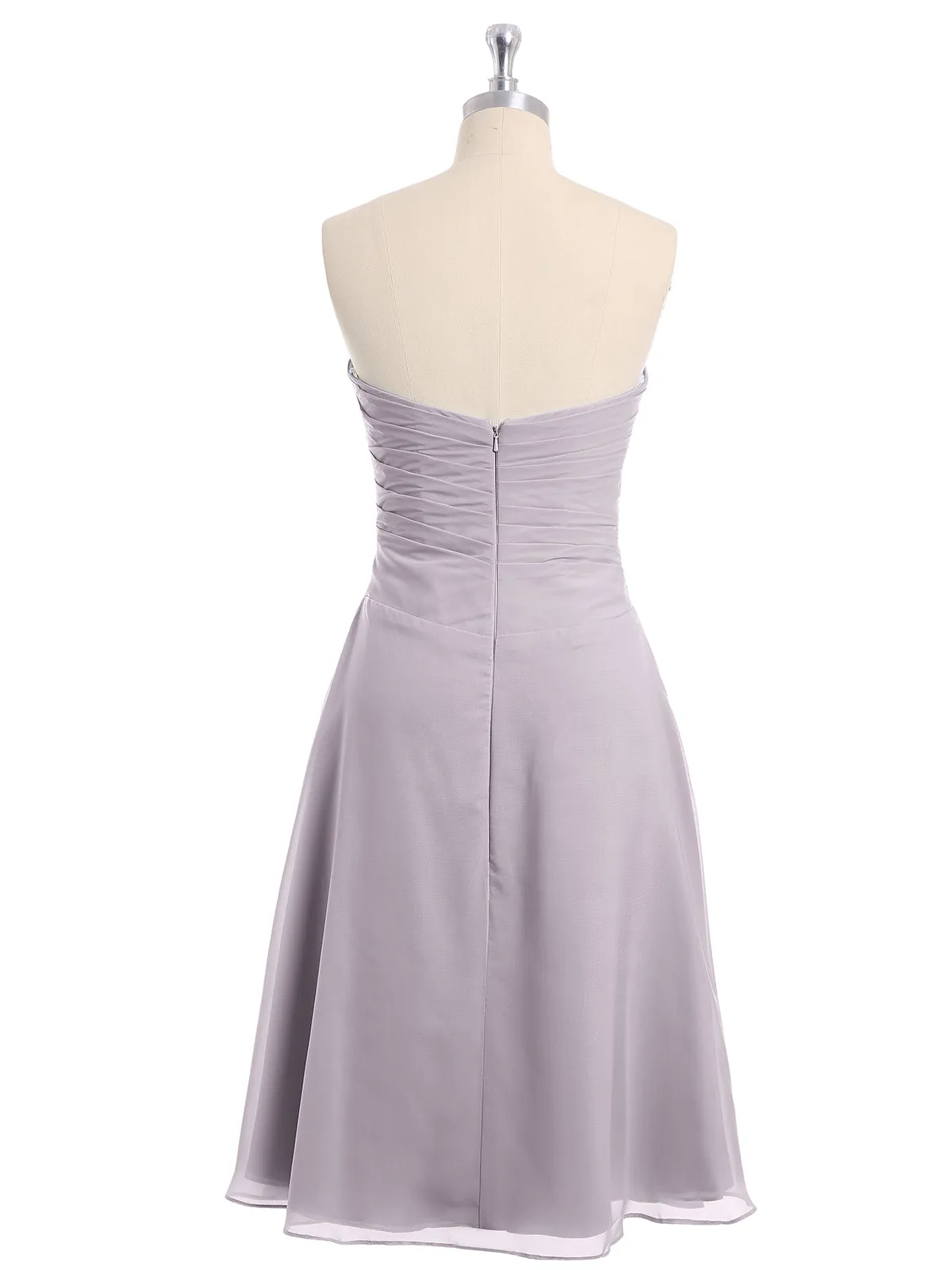 Knee Length Chiffon Dress with Sweetheart Neck-Dusk Plus Size