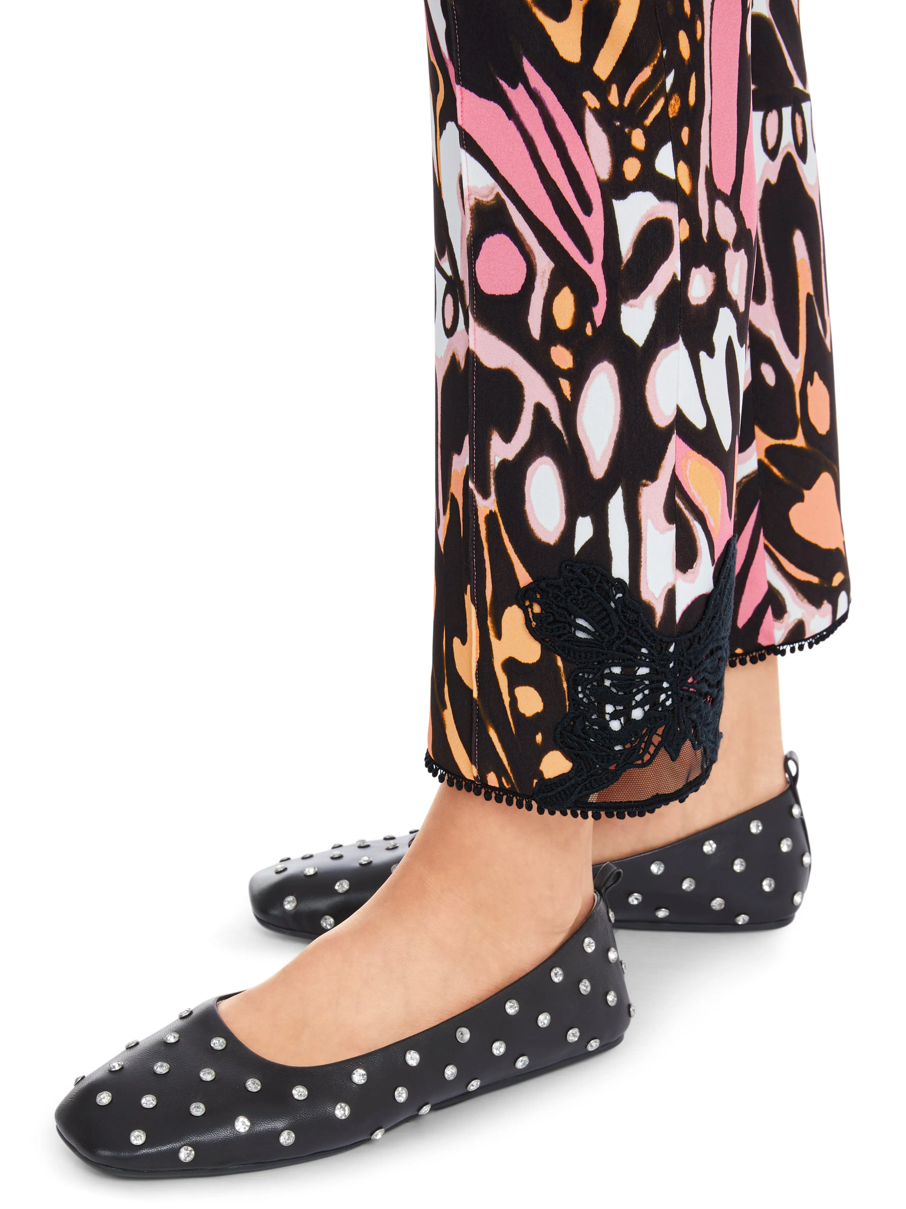 MARC CAIN Black Trousers with Butterfly pattern