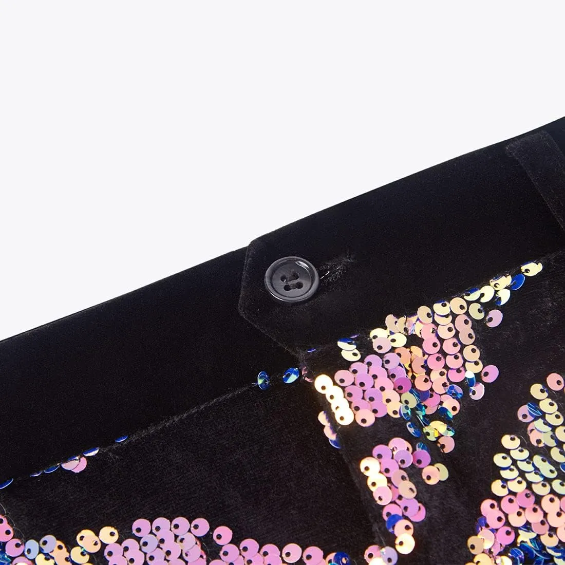 Men's Fashion Floral Glitter Sequin Velvet Pants