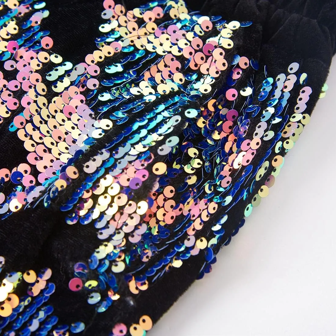 Men's Fashion Floral Glitter Sequin Velvet Pants
