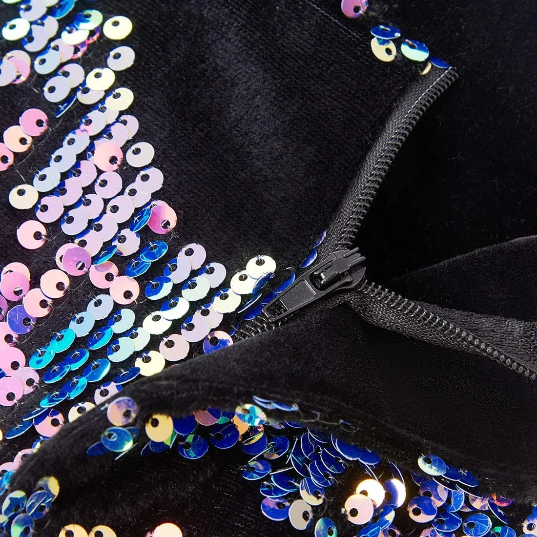 Men's Fashion Floral Glitter Sequin Velvet Pants