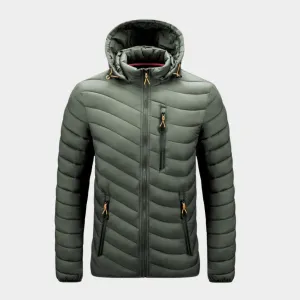 Men's Hooded Waterproof Parka Coat - Warm Casual Autumn Winter Outerwear with Detachable Hat, Army Green, Black, and More