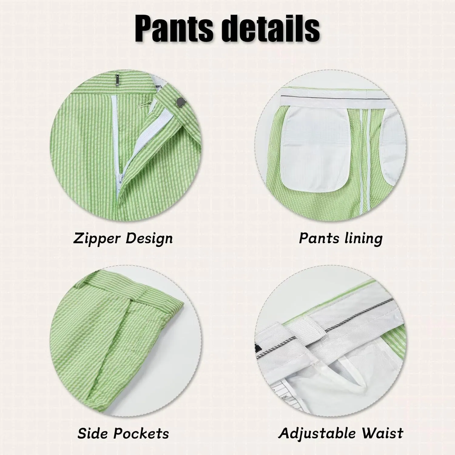 Mens Suit Summer Seersucker 2 Piece Double Breasted Buckle Striped Tuxedos for Men Wedding Suits Cotton Beach Party