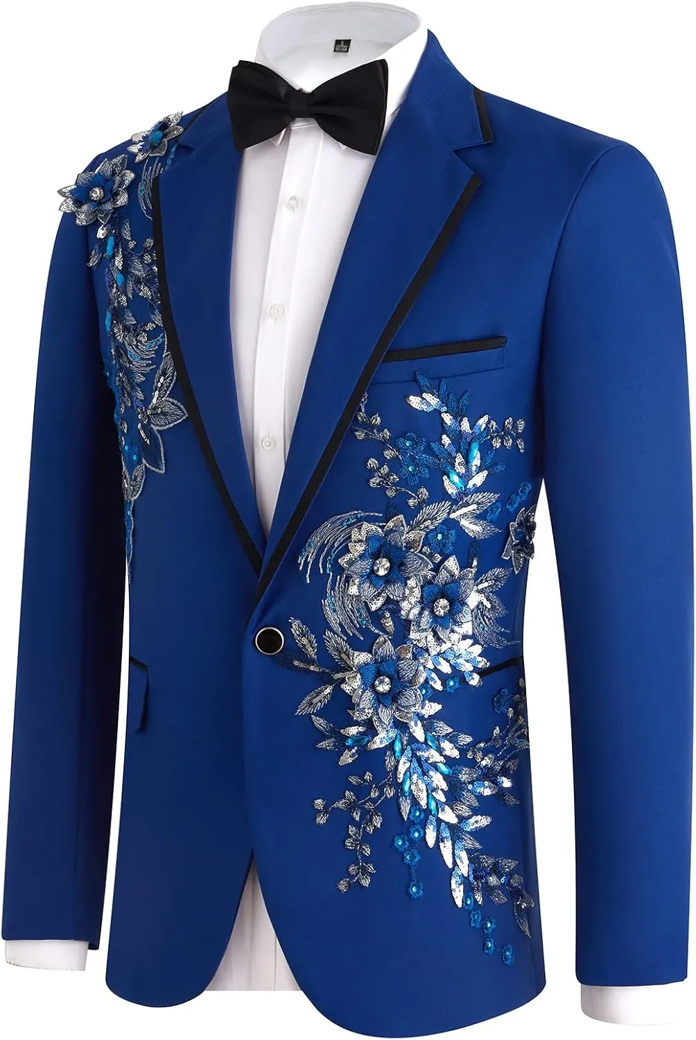 Mens Suits Slim Fit 2 Piece Formal Tuxedo Suits Blazer Pants with Bow Tie for Wedding Prom