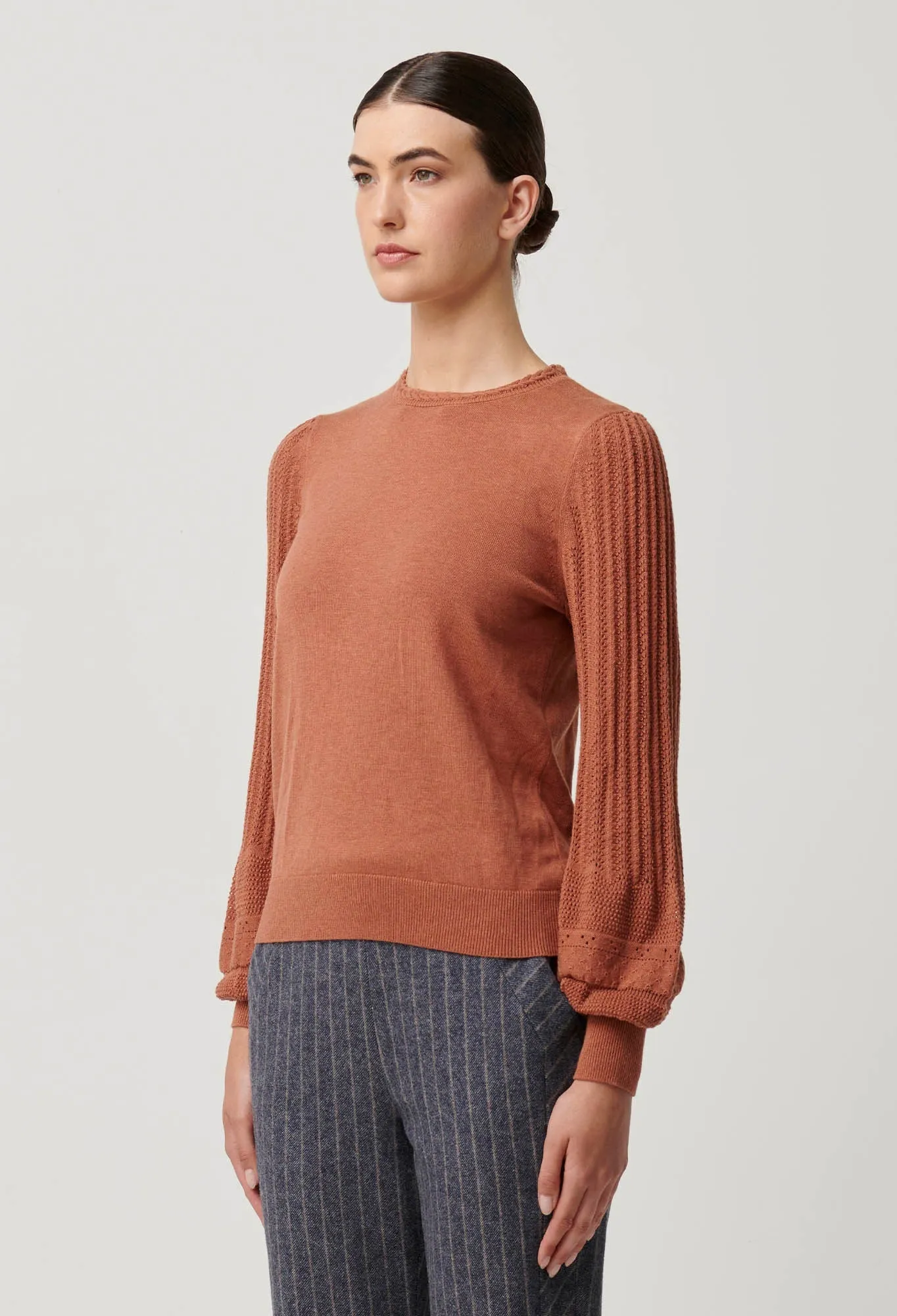 ONCE WAS Eastyn Merino Cotton Knit tawny