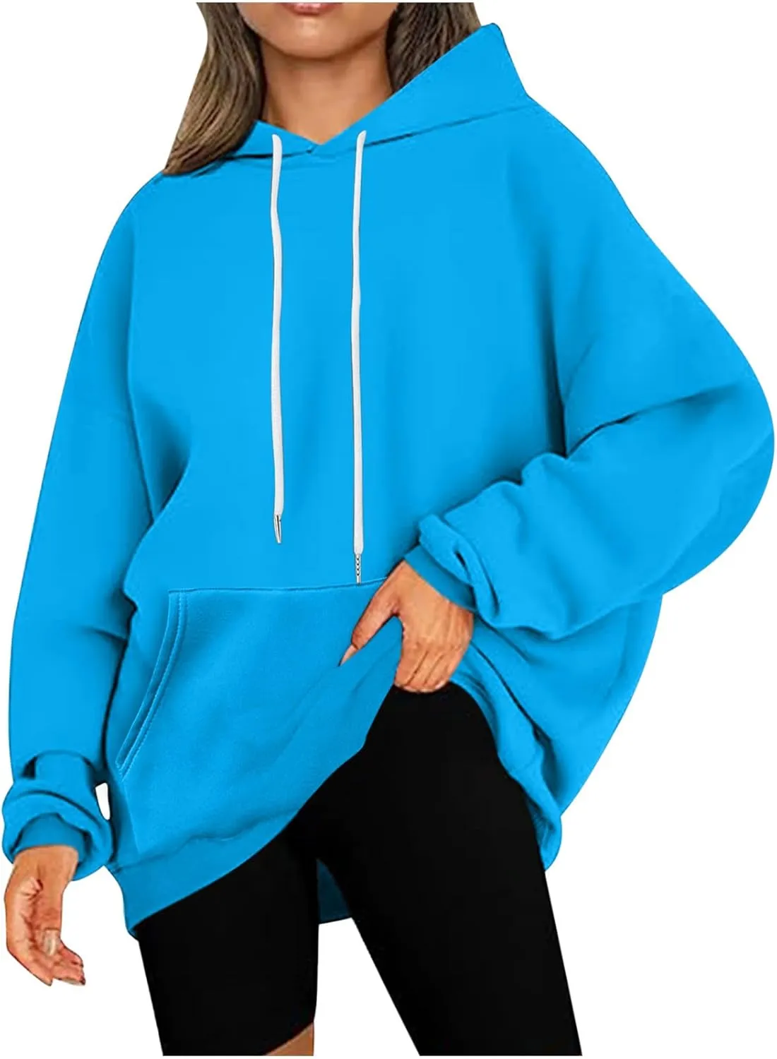 Oversized Hoodie For Women Trendy 2023 Fall Outfits Solid Long Sleeve Comfy Pullover Tops Dressy Casual Y2K Clothes
