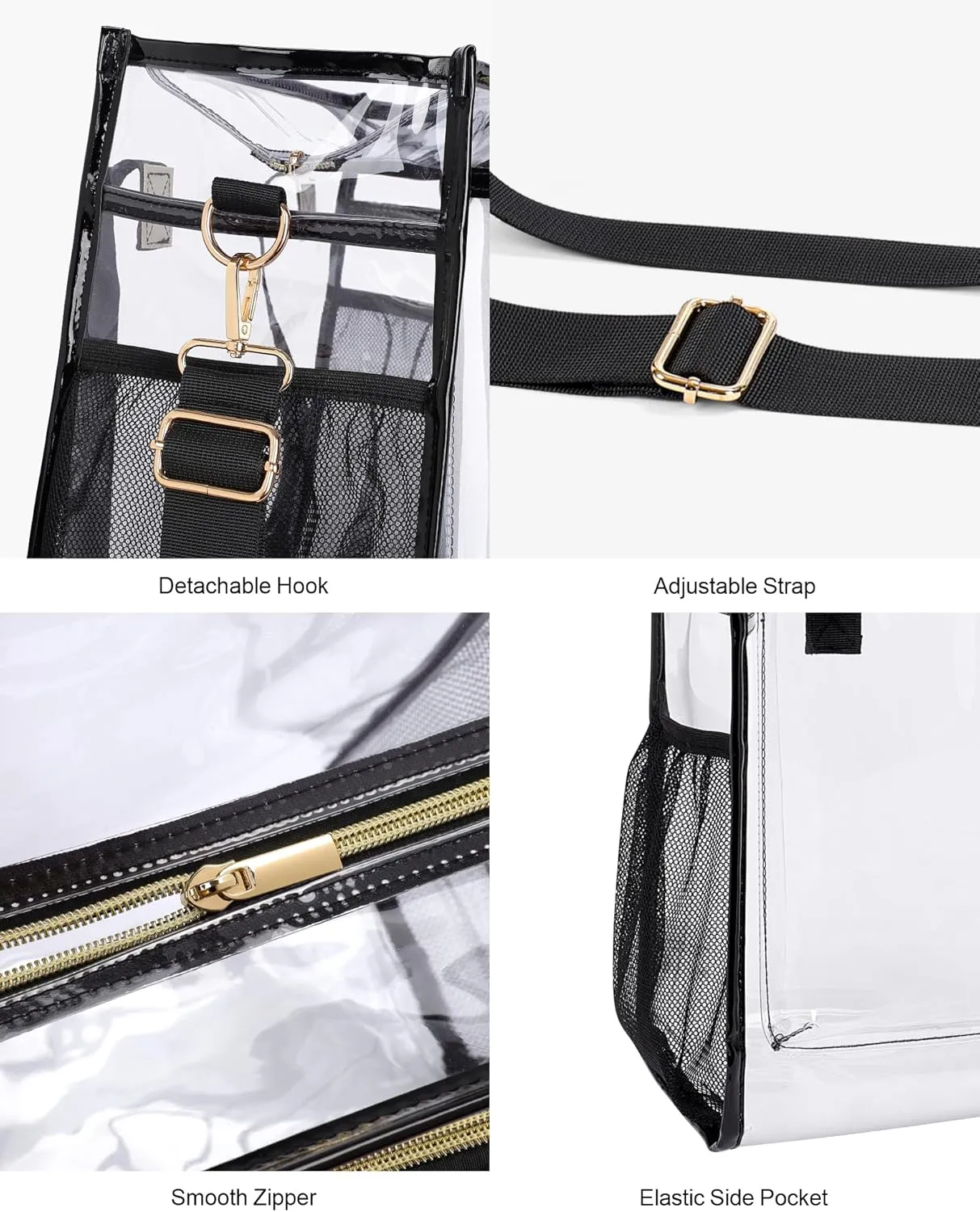 PACKISM Clear Bag 12x6x12 Stadium Approved - Clear Tote Bag for Sport Events Game Day Concert and Work