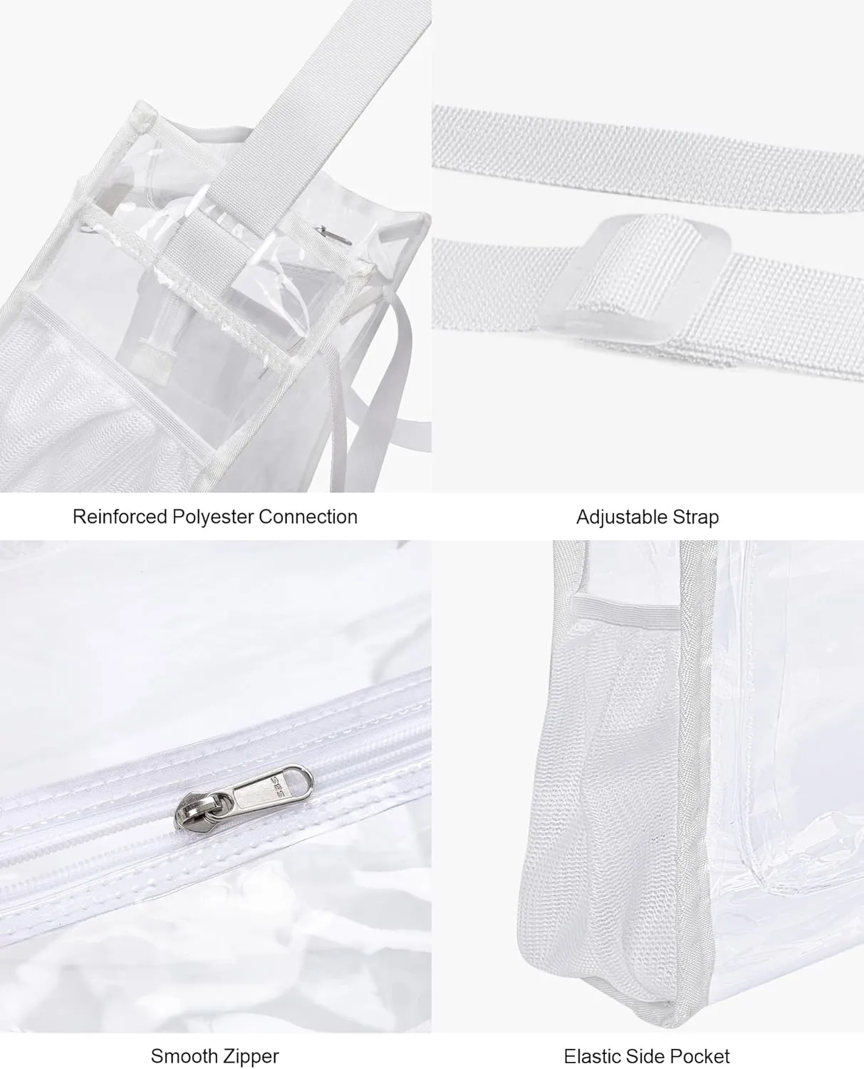 PACKISM Clear Bag 12x6x12 Stadium Approved - Clear Tote Bag for Sport Events Game Day Concert and Work