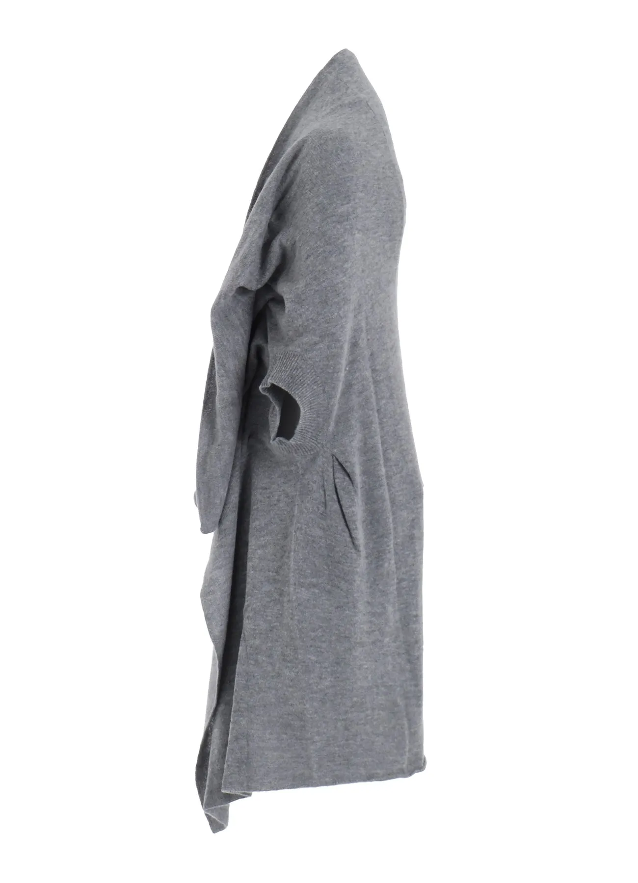 PLAIN WEAVE DRAPED SHORT SLV CARDIGAN