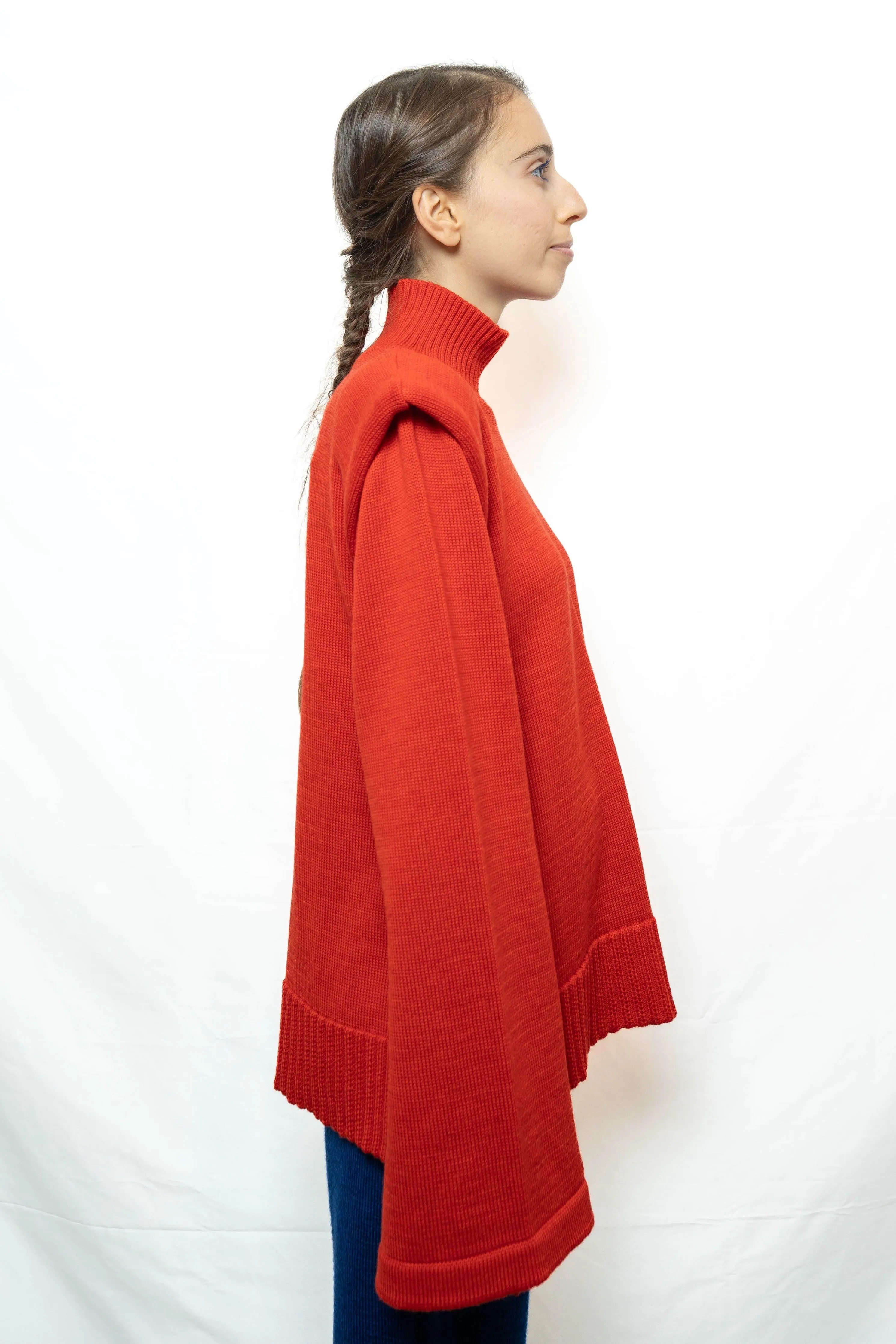 Pull Col Montant Chakra Racine en Laine Mérinos