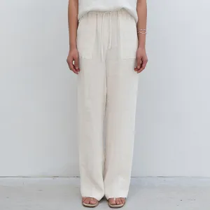 Pure Linen straight leg trousers