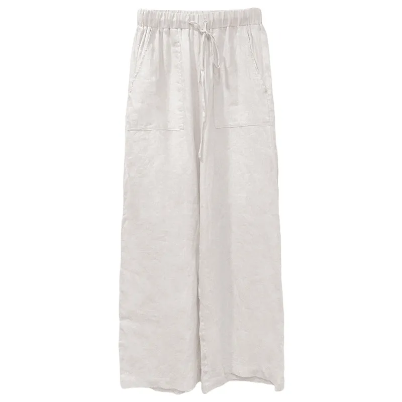 Pure Linen straight leg trousers