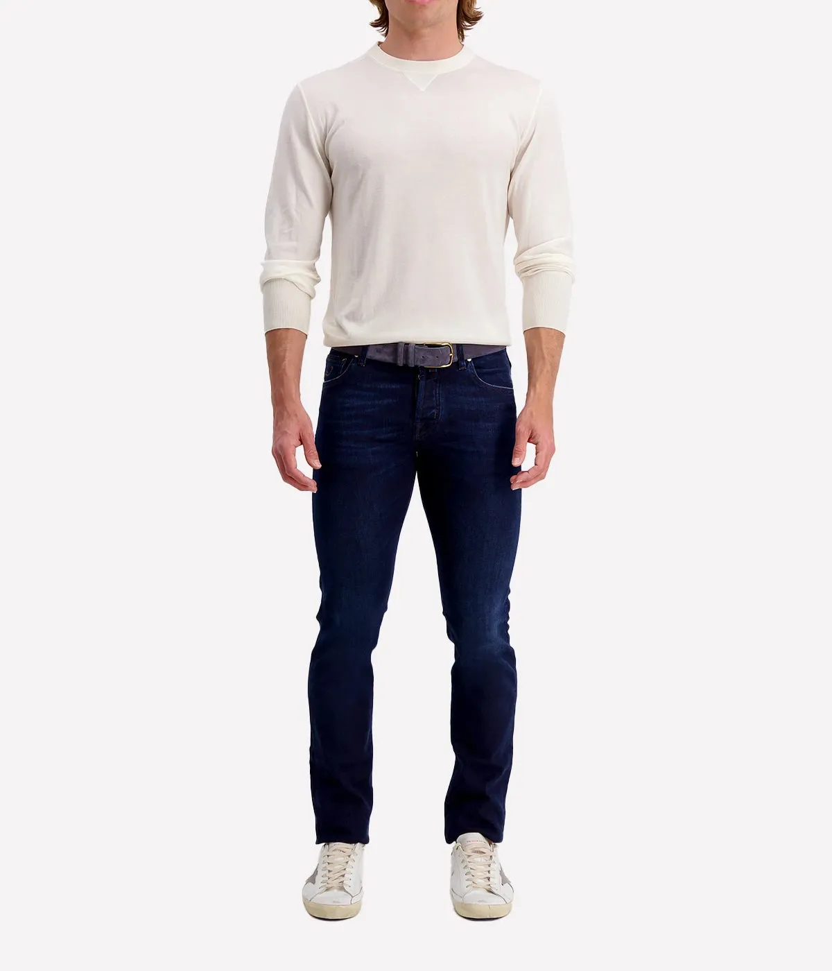 Round Neck Sweatshirt in White