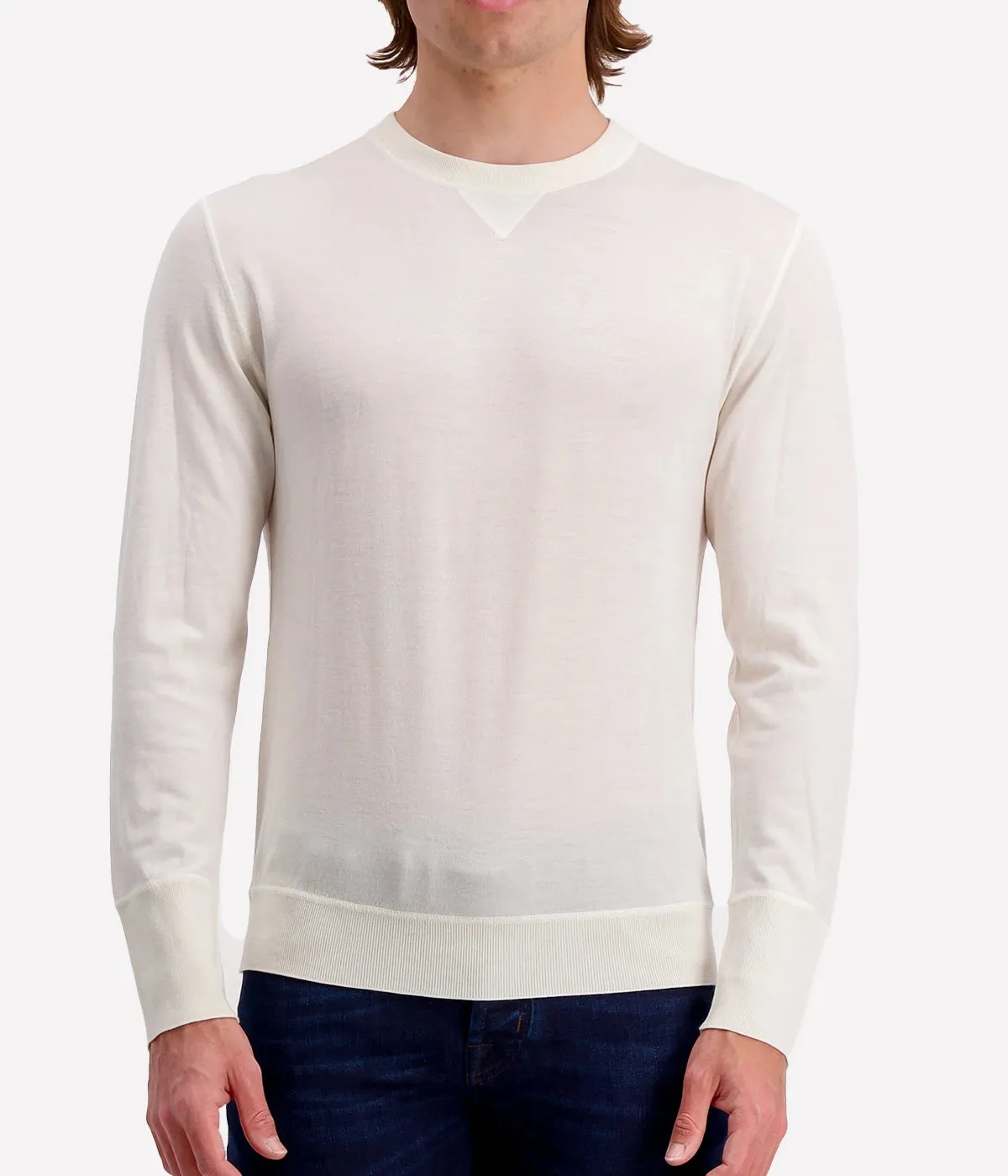 Round Neck Sweatshirt in White