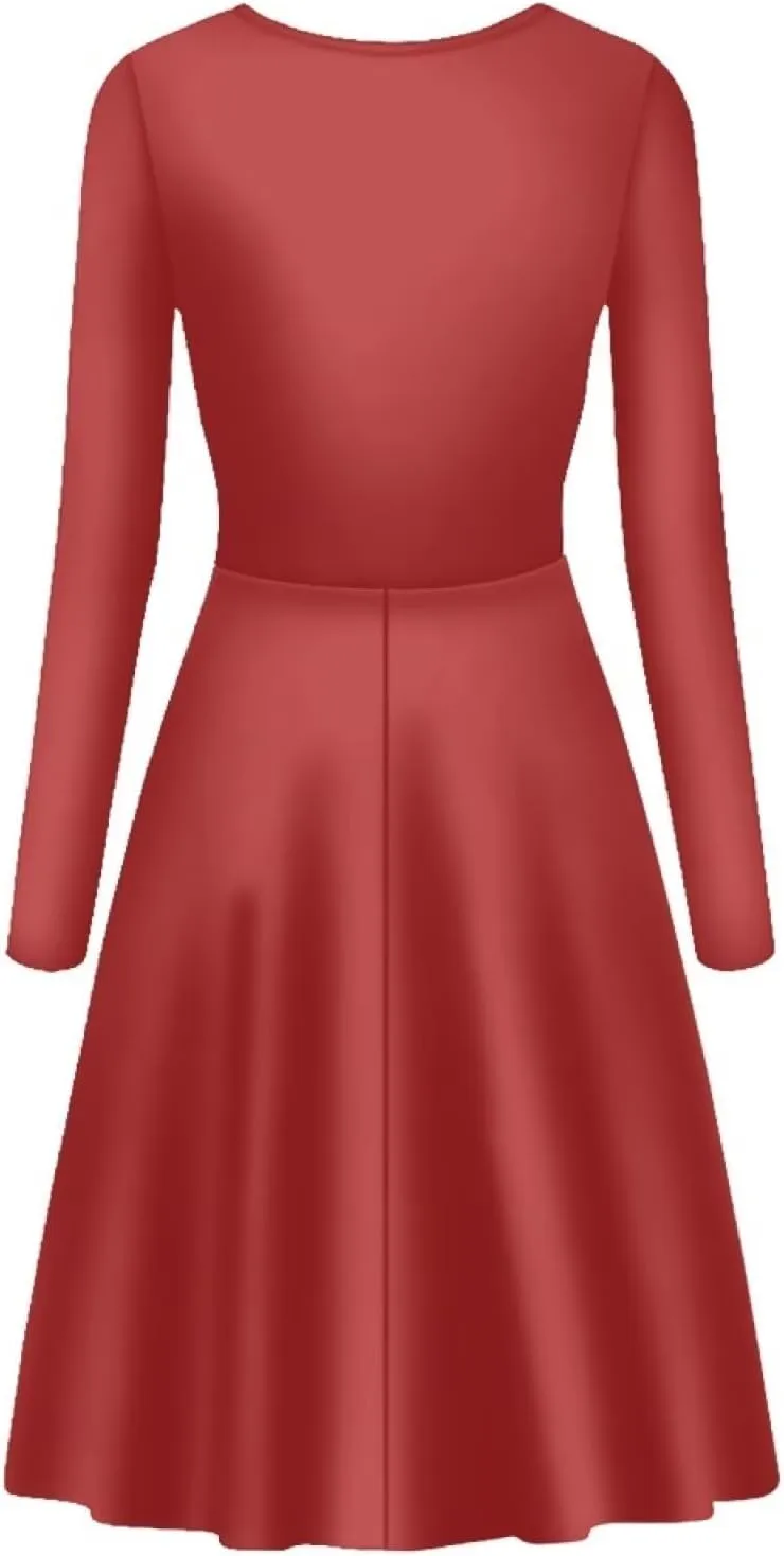 Showudesigns Fall Dress for Women Halloween Dresses Long Sleeve Dress Wedding Guest