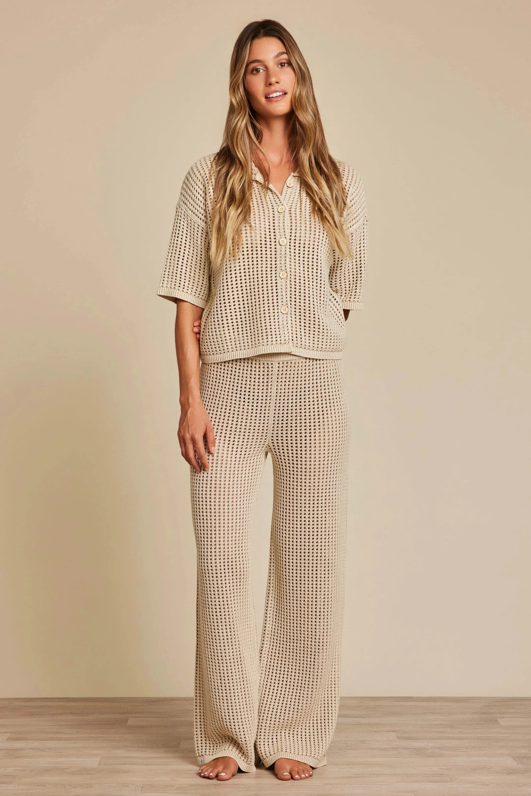 Sunbleached Button Short Sleeve