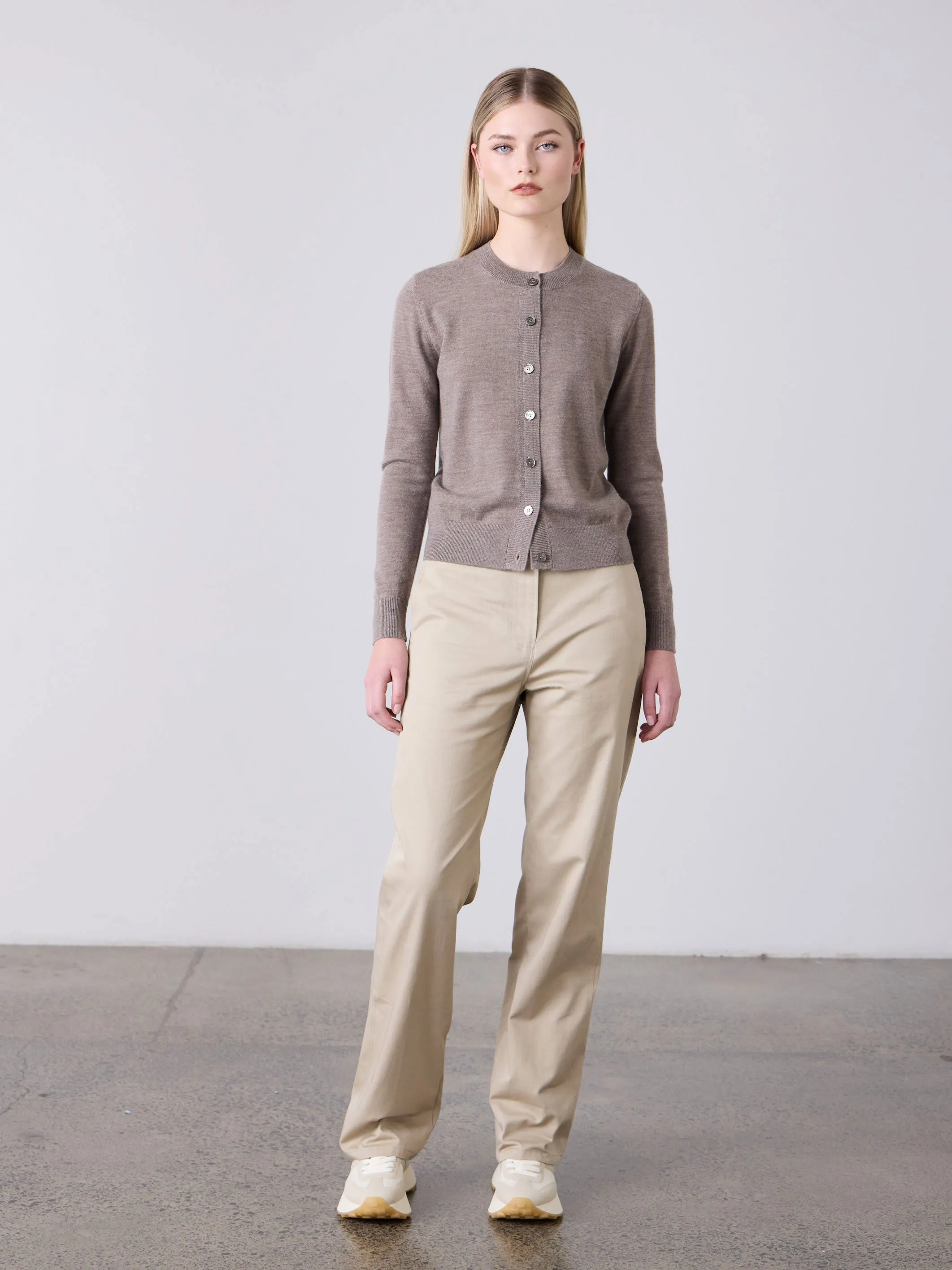 Sylvia Merino Cardigan - Pepper