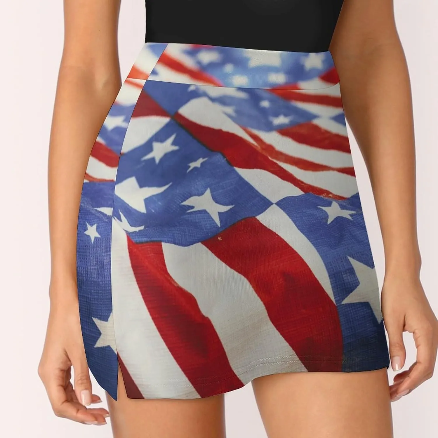 TAIZIYEAH American Flag Black Tennis Skirts for Women Athletic Golf Skorts Loose