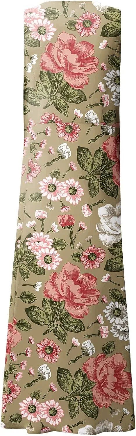 Tank Maxi Dress for Women with Pockets Summer Beach Dresses Casual Loose Fit Cotton Flowy Sundress Plus Size